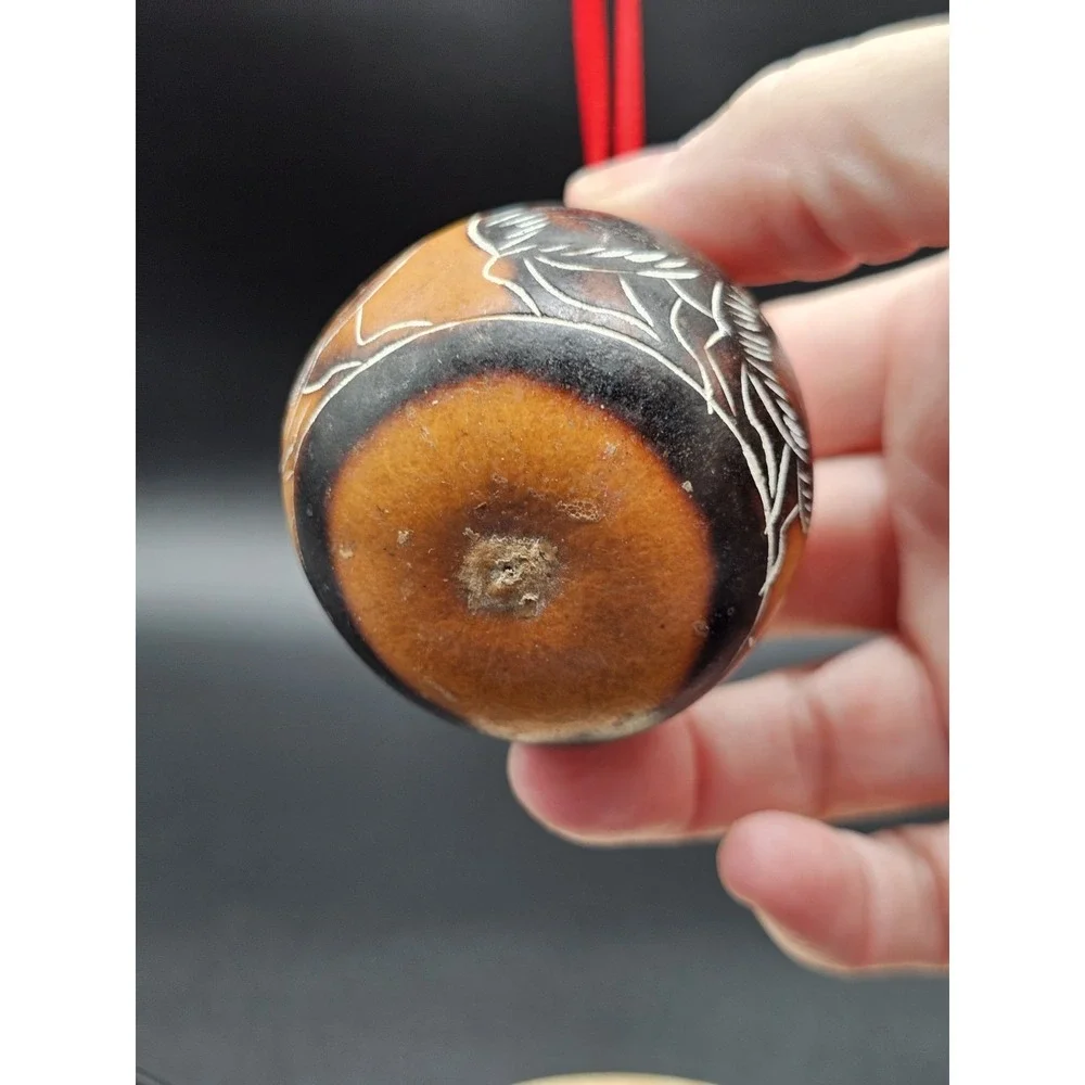 Vintage Hand Painted Gourd Ornament Folk Art Southwest‎